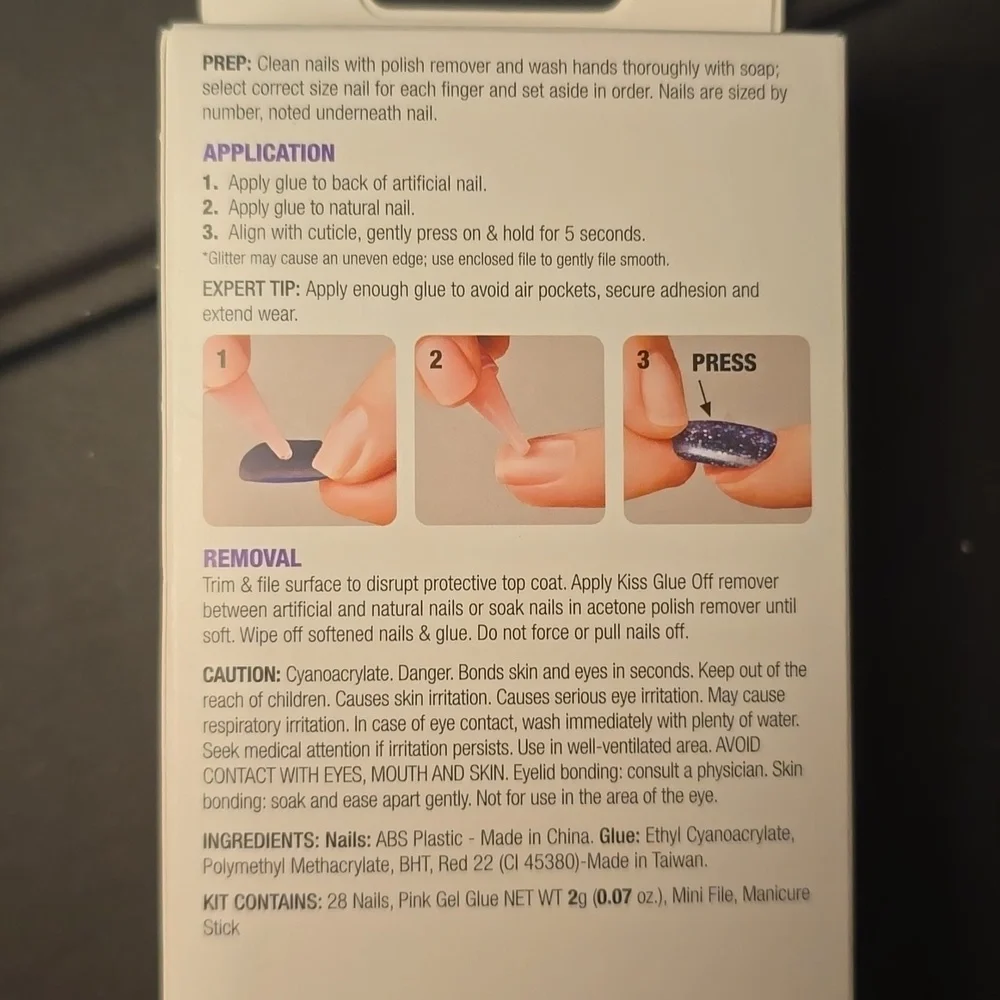 4 boxes of press on NAIL SETS.